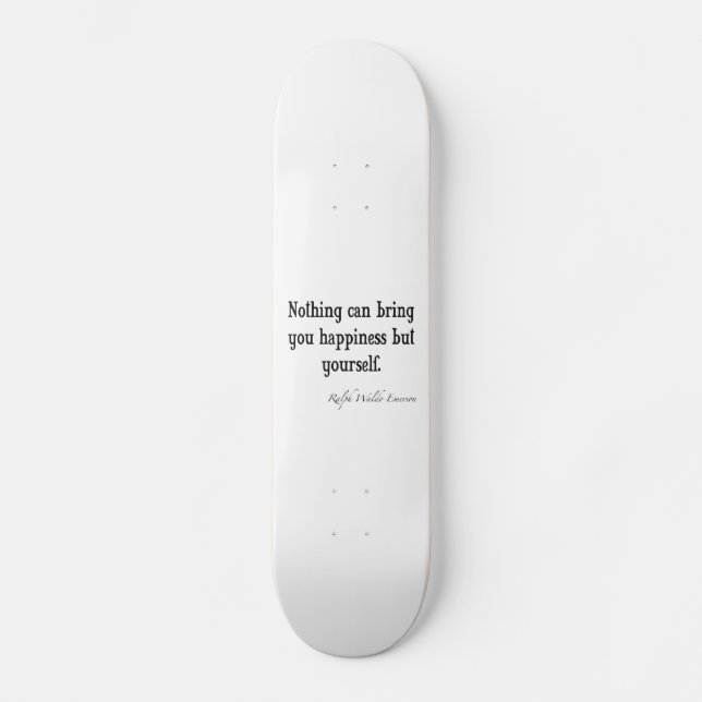 Vintage Emerson Happiness Inspirational Quote Skateboard (Front)