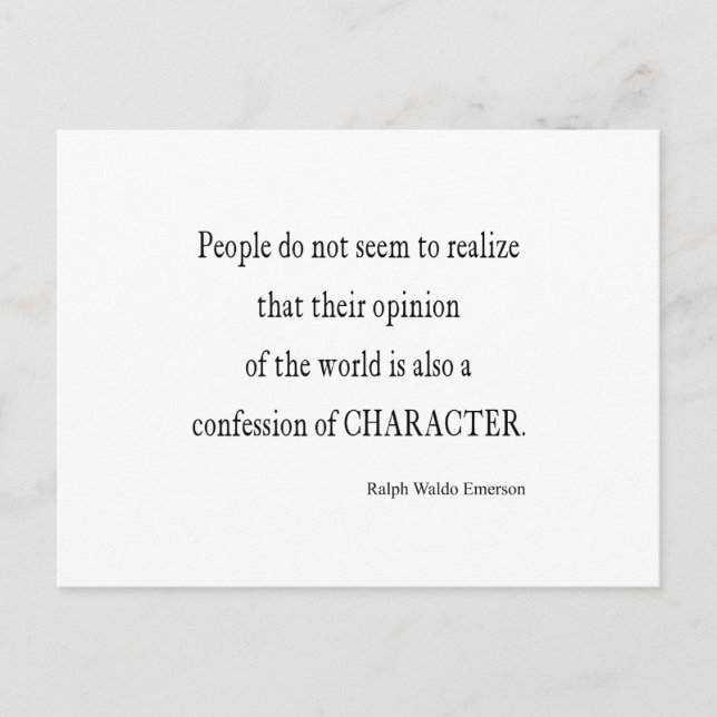 Vintage Emerson Inspirational Character Quote Postcard (Front)