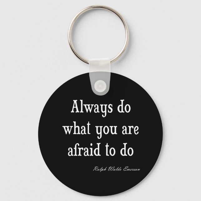 Vintage Emerson Inspirational Courage Quote Key Ring (Front)