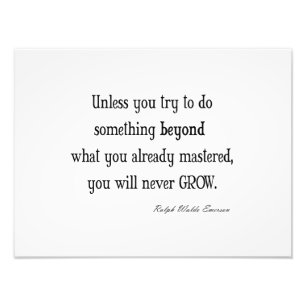 Vintage Emerson Inspirational Growth Mastery Quote Photo Print