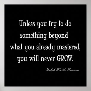 Vintage Emerson Inspirational Growth Mastery Quote Poster