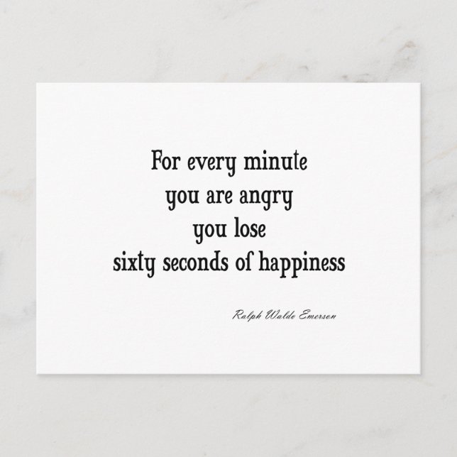 Vintage Emerson Inspirational Happiness Quote Postcard (Front)