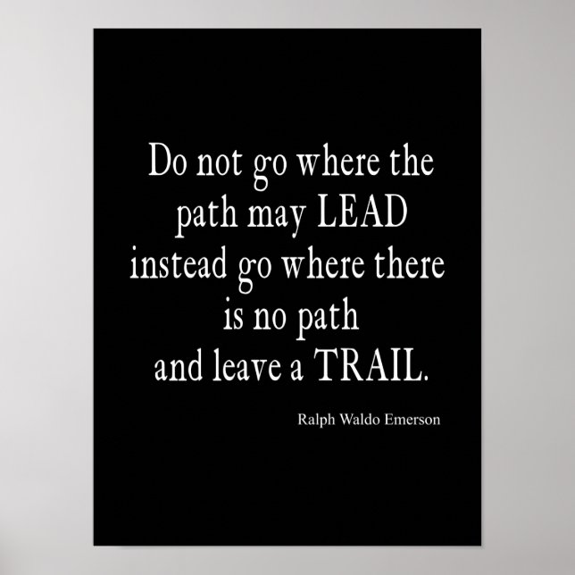 Vintage Emerson Inspirational Leadership Quote Poster (Front)