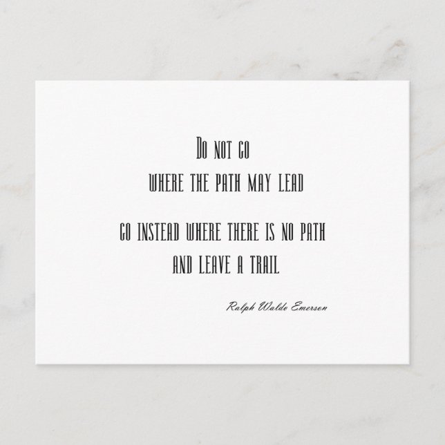 Vintage Emerson Inspirational Quote Customisable Postcard (Front)