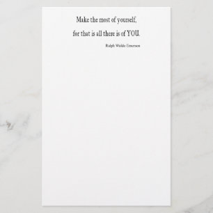 Vintage Emerson Inspirational Quote - Customisable Stationery