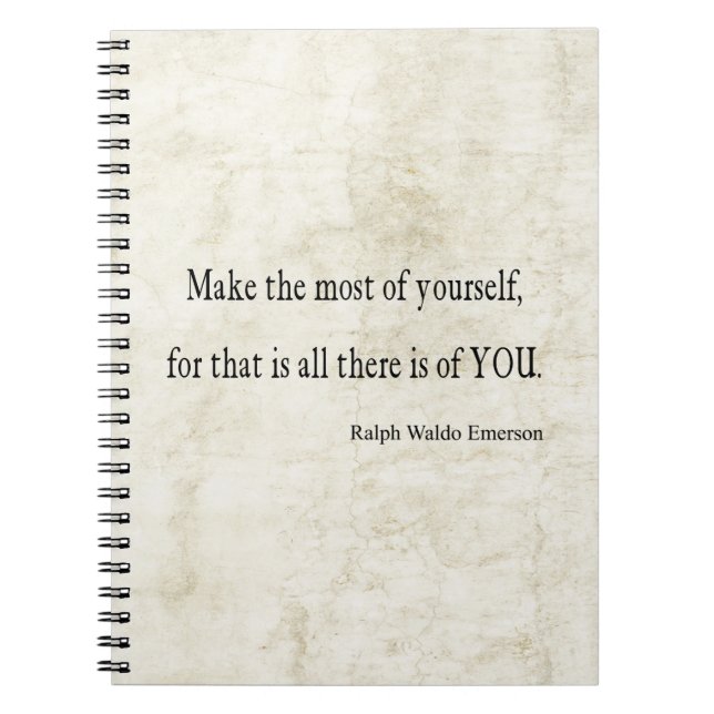 Vintage Emerson Inspirational Quote Notebook (Front)