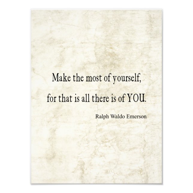 Vintage Emerson Inspirational Quote Photo Print (Front)