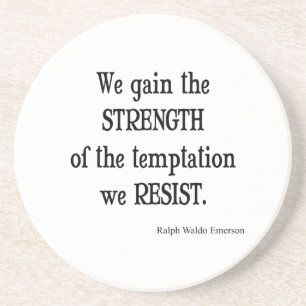 Vintage Emerson Inspirational Strength Quote Coaster