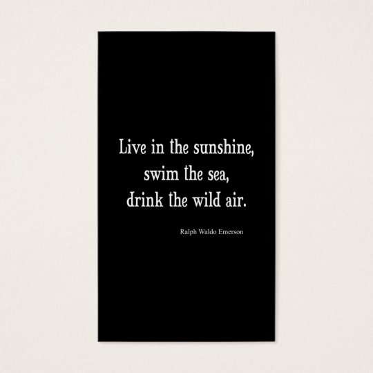Vintage Emerson Live in Sunshine Quote Business Card