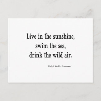 Vintage Emerson Live in Sunshine Quote Postcard
