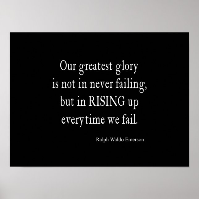 Vintage Emerson Overcoming Failure Quote Poster (Front)