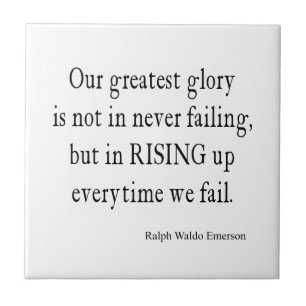 Vintage Emerson Overcoming Failure Quote Tile