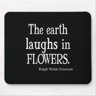 Vintage Emerson The Earth Laughs in Flowers Quote Mouse Mat