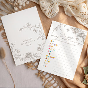Vintage Emoji Pictionary Bridal Shower Game