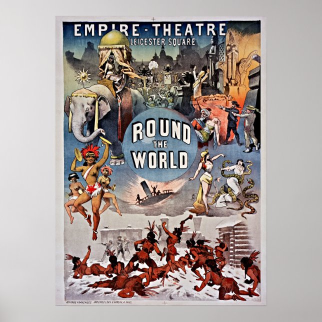Vintage Empire Theatre Round the World Poster (Front)