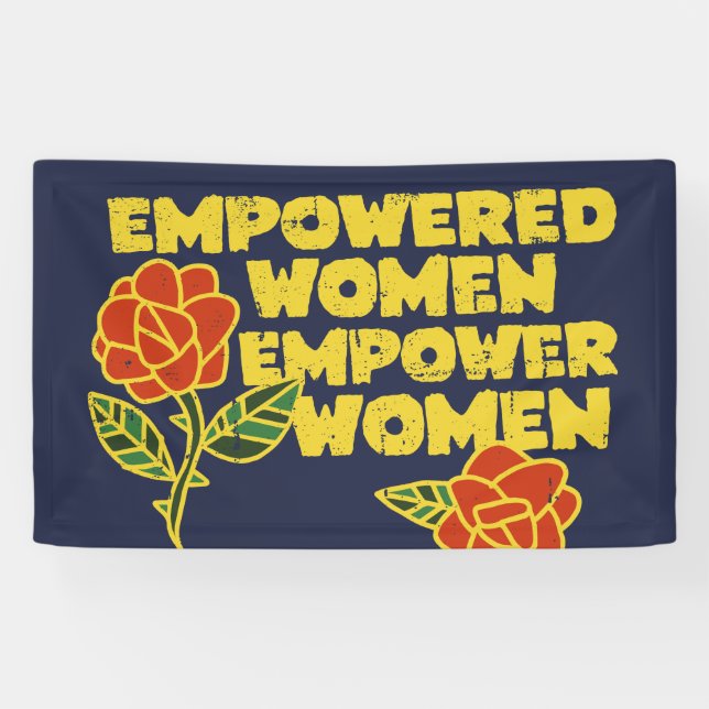 Vintage Empowered Women Empower Women Feminist Art Banner (Horizontal)