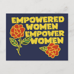 Vintage Empowered Women Feminist Art Holiday Postcard