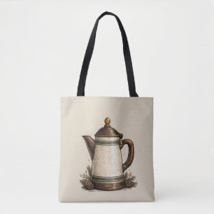 Vintage Enamel Coffee Pot Tote Bag
