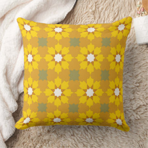 vintage encaustic yellow gold cushion