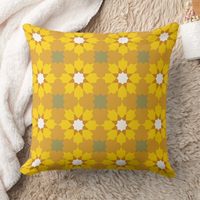 vintage encaustic yellow gold cushion (Blanket)
