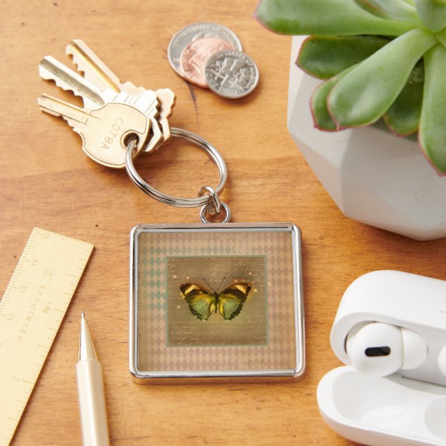 Vintage Enchanted Butterfly  Key Ring (Desk)