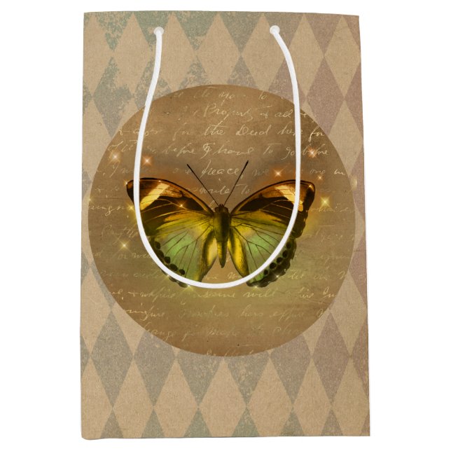 Vintage Enchanted Butterfly  Medium Gift Bag (Front)