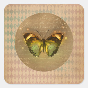 Vintage Enchanted Butterfly  Square Sticker