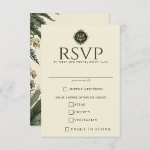 Vintage Enchanted Forest Food Choices RSVP Card