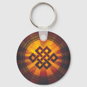 Vintage Endless Knot Print Key Ring