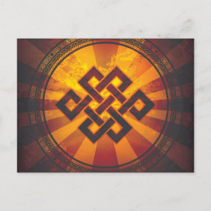 Vintage Endless Knot Print Postcard
