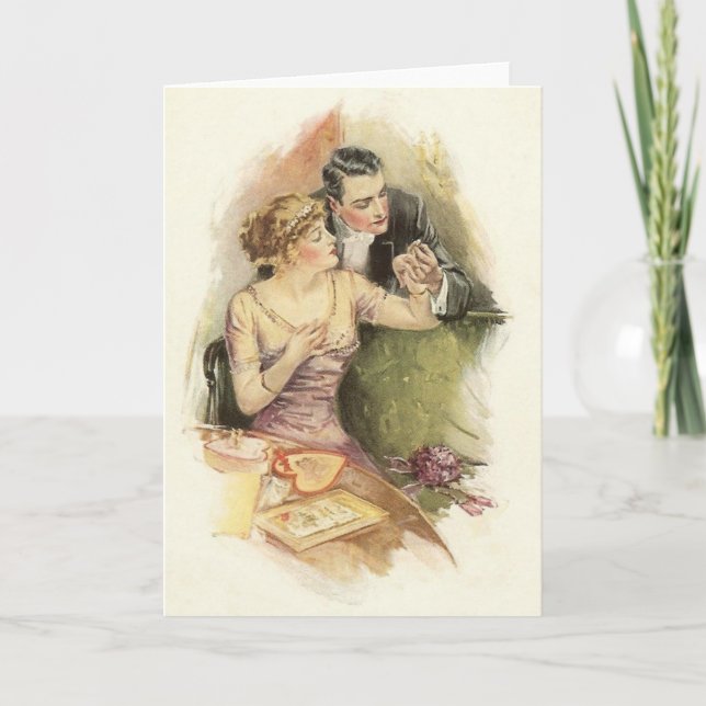 Vintage Engagement Marriage Proposal Greeting Card (Front)