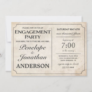 Vintage Engagement Party Invitations
