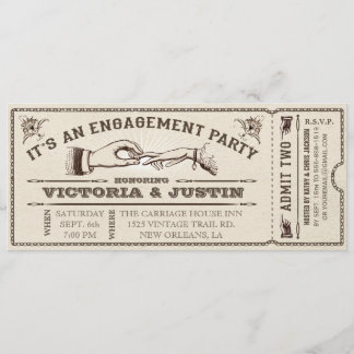 Vintage Engagement Party Ticket Invitation III