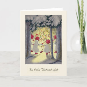 Vintage Engel Im Wald Weihnachtskarte Holiday Card