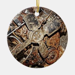 Vintage Engine Ceramic Tree Decoration