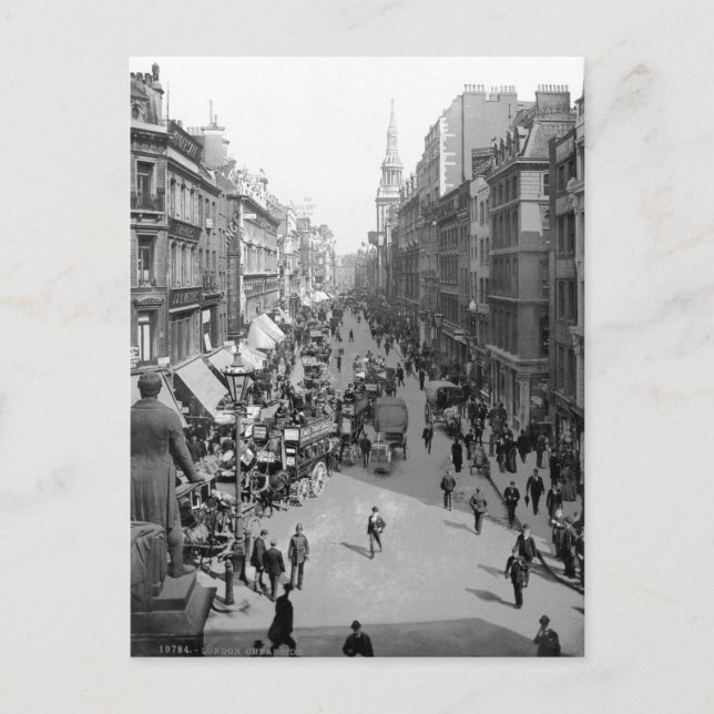 Vintage England, Cheapside, City of London Postcard (Front)