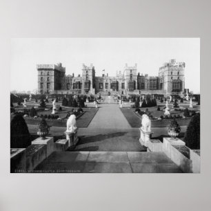 Vintage England, East Terrace at Windsor Castle, Poster