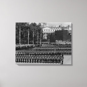Vintage England Guards marching in slow time Canvas Print