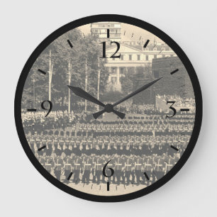 Vintage England Guards marching in slow time Large Clock