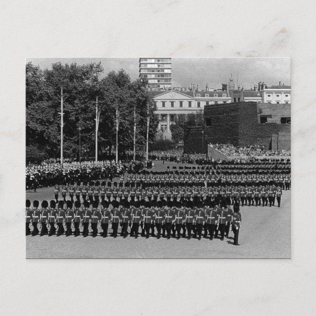 Vintage England Guards marching in slow time Postcard (Front)
