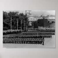 Vintage England Guards marching in slow time