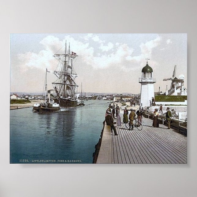 Vintage England  Littlehampton  1890's Poster (Front)