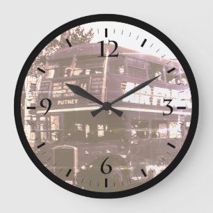 Vintage England London double decker bus Large Clo Clock