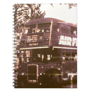 Vintage England London double decker bus Notebook