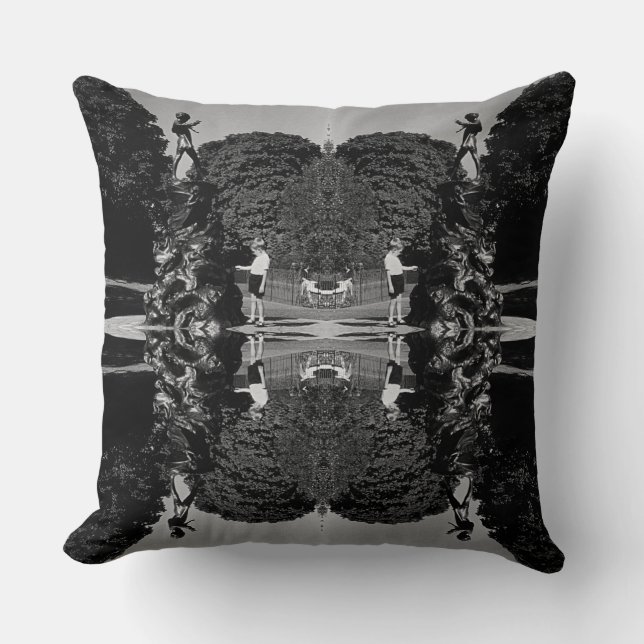 Vintage England London Peter Pan statue Kensington Cushion (Front)