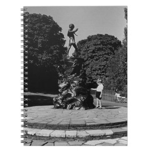 Vintage England London Peter Pan statue Kensington Notebook
