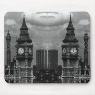 Vintage England London post office tower Big ben M Mouse Mat