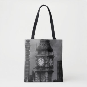 Vintage England London post office tower Big ben Tote Bag