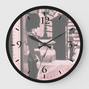 Vintage England London sentry at Buckingham Large  Clock