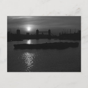 Vintage England London sunset Tower Bridge Postcard